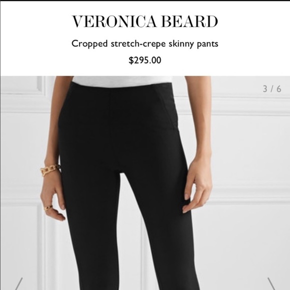 Veronica Beard crop crepe skinny pants black size 0 - Picture 5 of 12